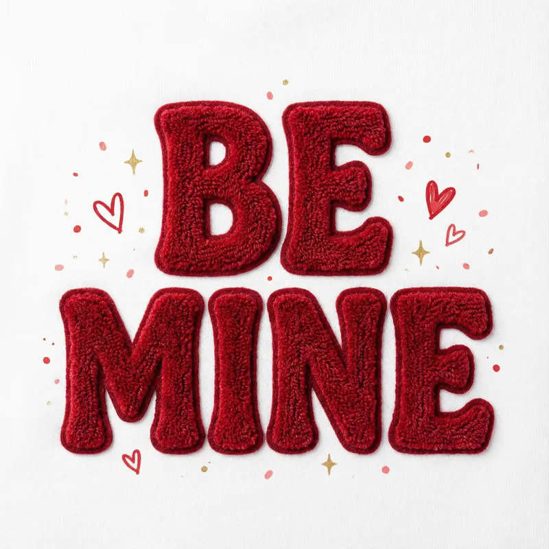 Cozy 'Be Mine' Valentine Typography Design