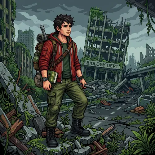 Brave Biology Student in a Post-Apocalyptic World