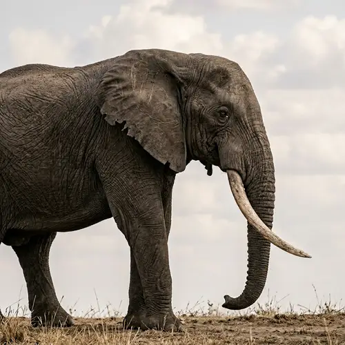 Majestic Elephant on a Light Background
