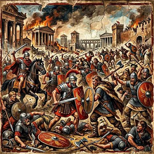 Historic Crisis of the Third Century Battle Scene in Ancient Rome