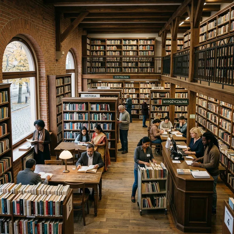 Picturesque Polish Town Public Library | Historic book haven