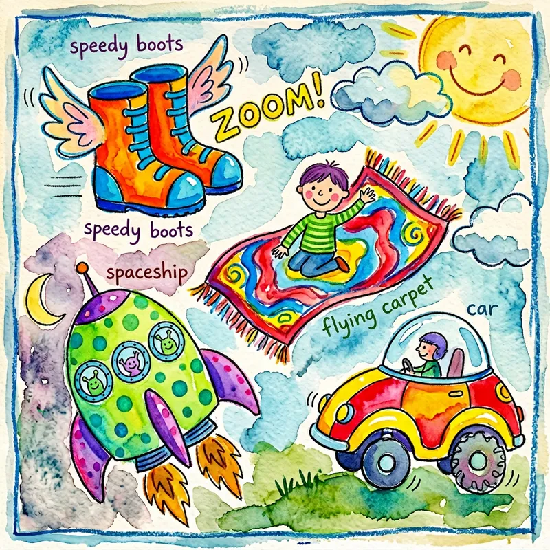 Imaginary Objects Watercolor Art by 10-Year-Old - Bright Colors Imaginary Objects Watercolor Art by 10-Year-Old - Bright Colors