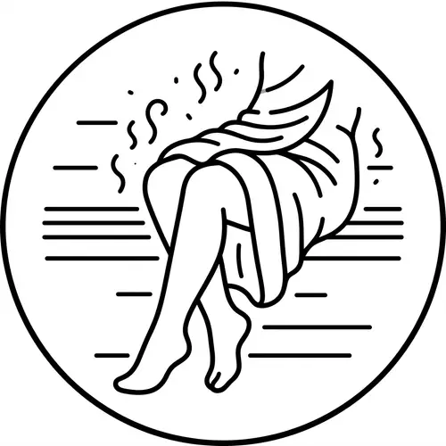 Sauna Legs Towel Icon - Relaxing and Soothing Design