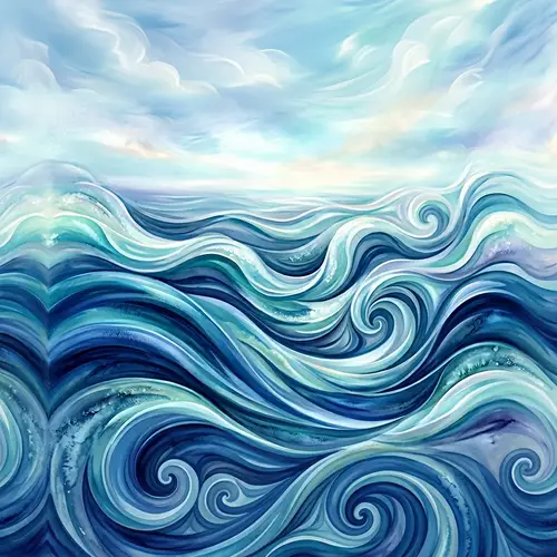 Abstract Ocean Waves: Calming & Serene Artwork