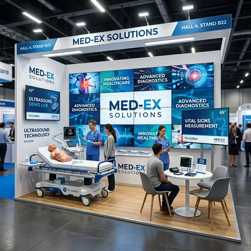 3D Medical Fair Stand Design: Modern & Realistic