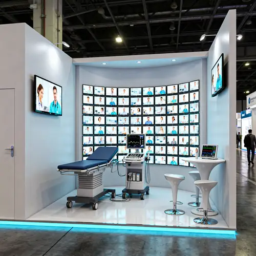 3D Medical Fair Stand Design: Modern & Realistic