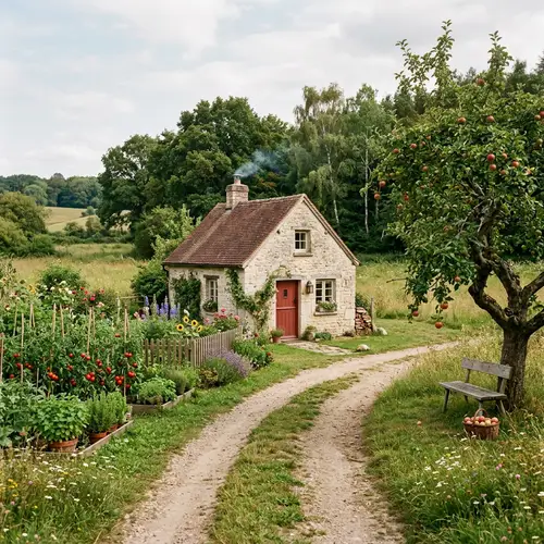 Charming Small House with Garden and Apple Tree