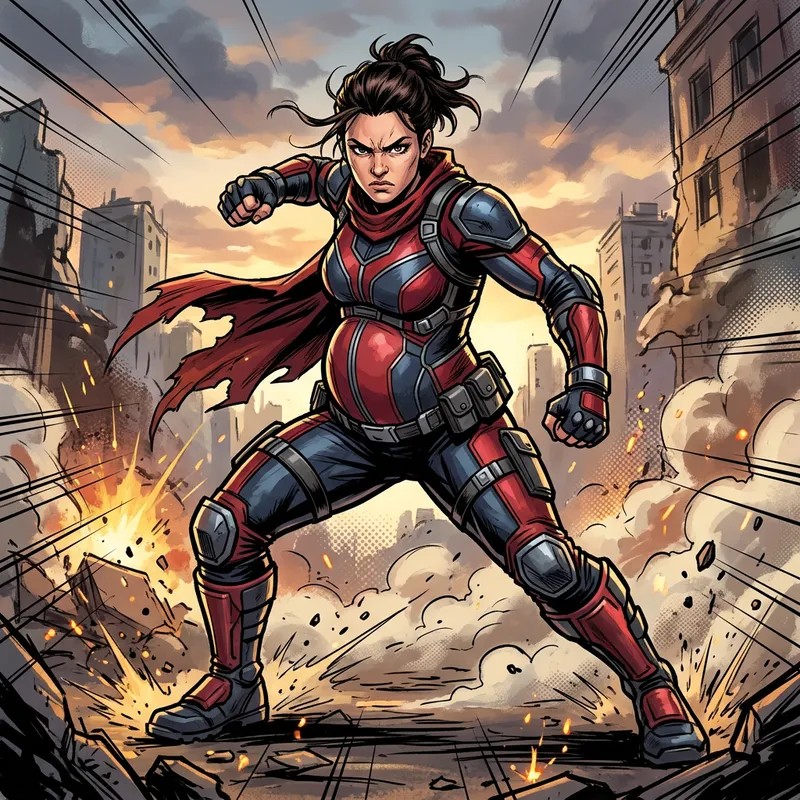 Dynamic Female Fighter: Strength & Resilience Unleashed