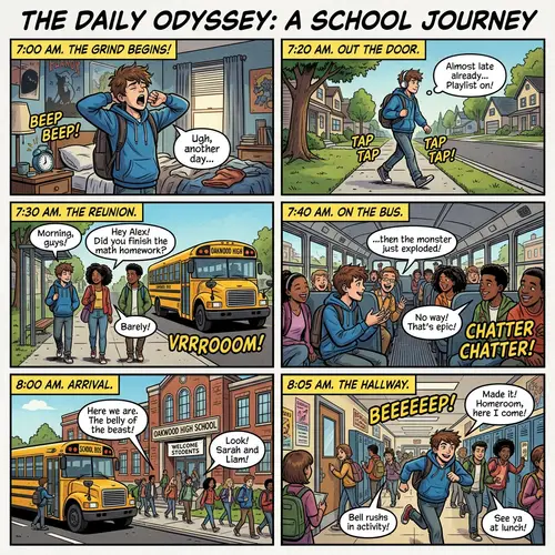 Comic Journey Through School Life