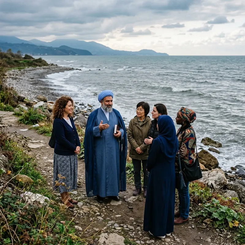 Shiite Cleric in Blue Robe by Caspian Sea Guides Women Shiite Cleric in Blue Robe by Caspian Sea Guides Women