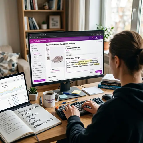 Crafting SEO-Optimized Product Card Descriptions on Wildberries | Workspace Scene