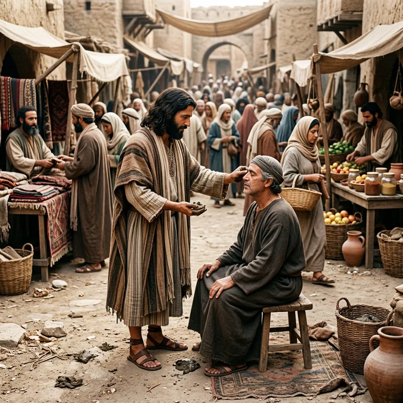 Jesus Healing Miracle: Restoring Sight with Mud