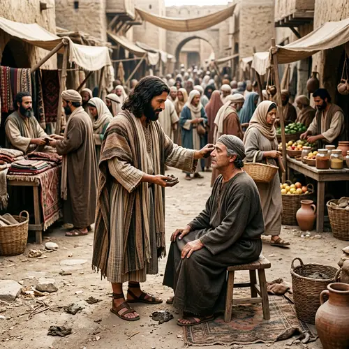 Healing Miracle: Jesus Christ Restores Sight with Mud