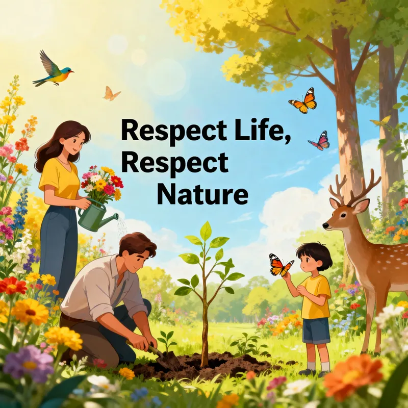 Respect Life and Nature: A Vibrant Poster Art