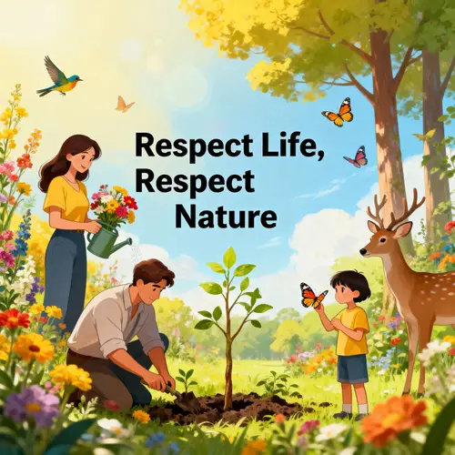 Respect Life and Nature: A Vibrant Poster Art