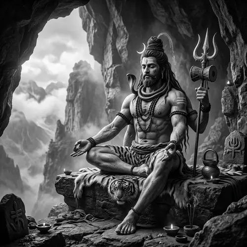 Hyperrealistic Lord Shiva Concept Art in Matte Painting Style
