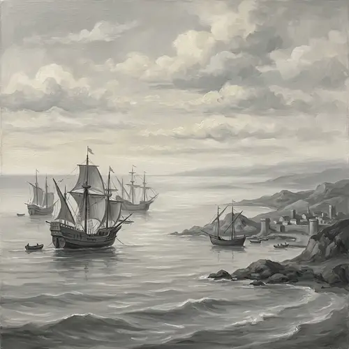 Maritime Grayscale Pattern: Calm and Soothing Art Inspiration