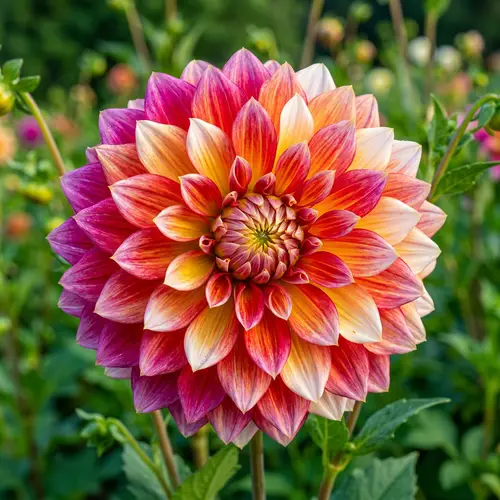Colorful Bloom Dahlia Flower Close-Up in Ultra HD Quality