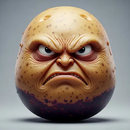 Angry Potato Face: Unique Potato Art