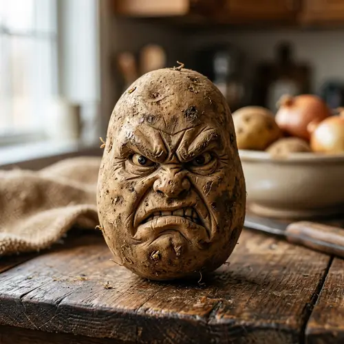 Angry Potato Face: Unique Potato Art