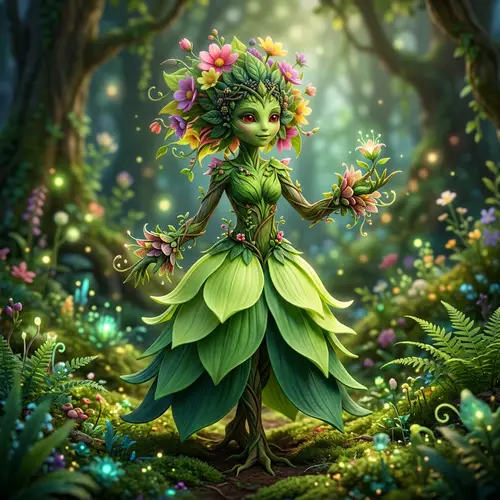 Enchanting Lilligant - Green Plant Creature with Flower-Like Head