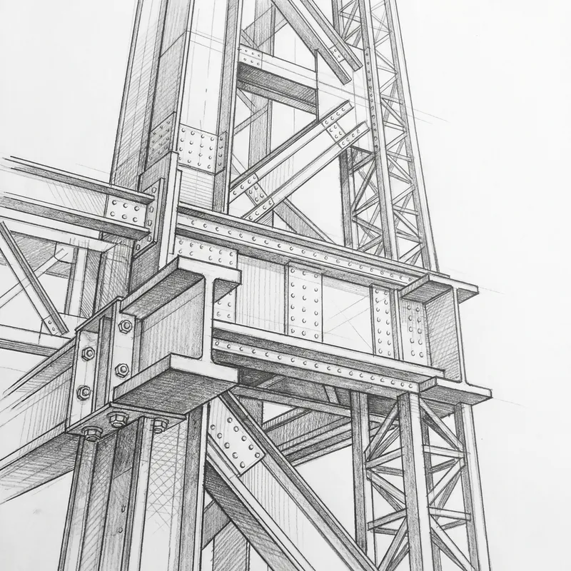 Steel Structure Drawing - Intricate Modern Architectural Design