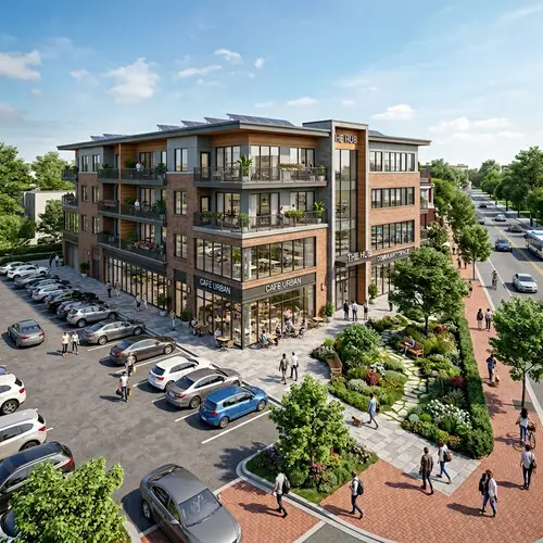 3-Story Building with Parking and Garden