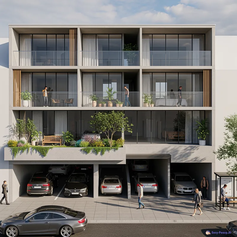 3-Story Building with Parking and Garden