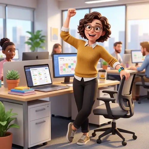 Energized Person at Office Ready to Work | Website Name