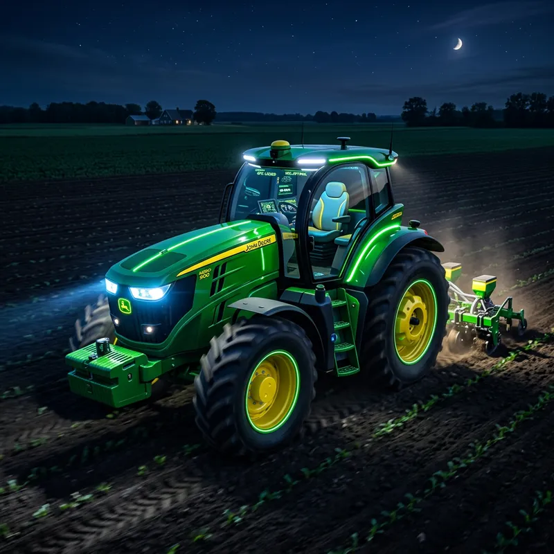 Futuristic Night Vision Agricultural Tractor | Advanced Design
