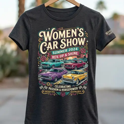 Women's Car Show T-Shirt Design