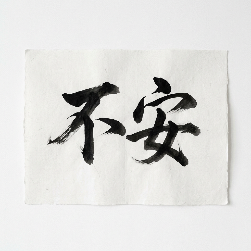 Captivating Japanese Calligraphy: Unraveling Anxiety | AI Art