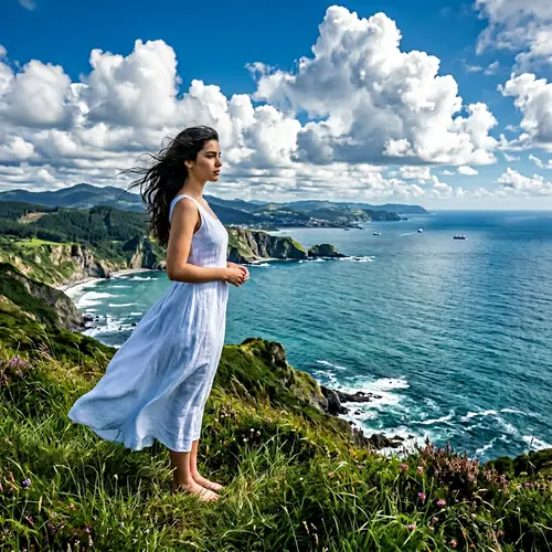 Romantic Girl by the Enchanted Bay in Numenor