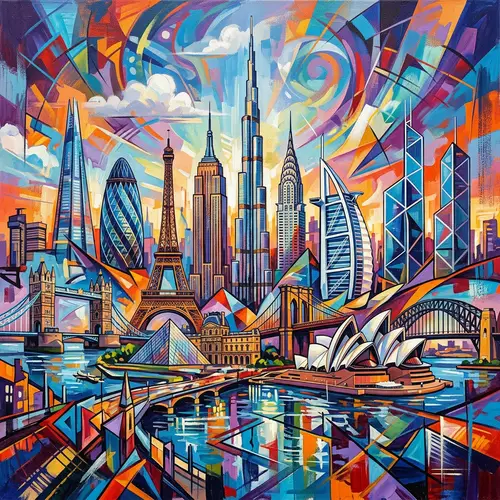 Abstract City Skylines Art | Urban Architectural Wonders