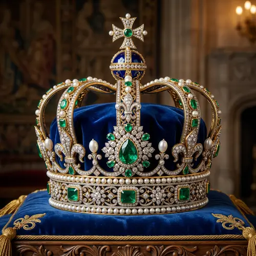 Exquisite Royal Crown with Gemstones: Reign in Majesty