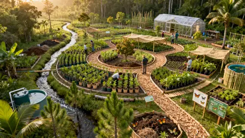 Lush Eco-Friendly Forest Nursery: Aerial View
