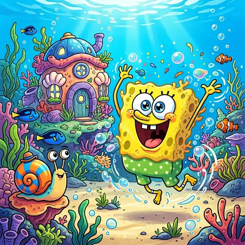 Sponge Bob on Crack: Hyperactive Dance in Colorful Underwater World