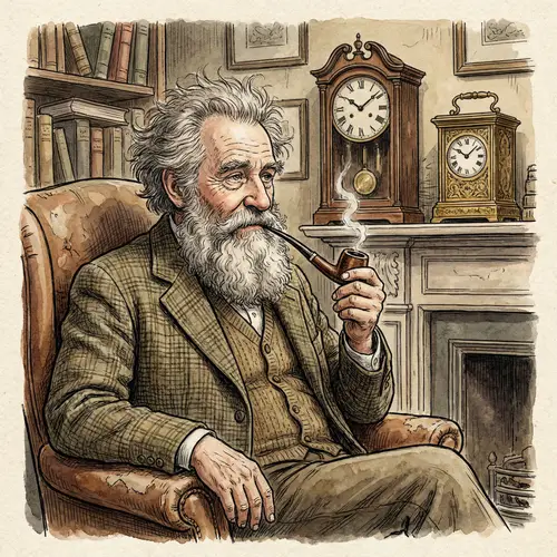 Elegant Elderly Man Contemplating Time | Wisdom & Knowledge