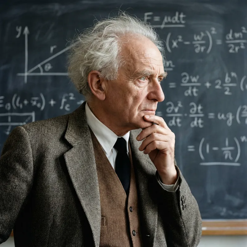 Genius Physicist Contemplating | Vintage-style Portrait