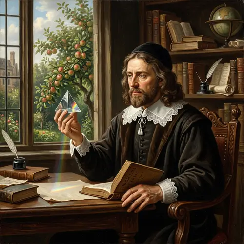 17th Century Male Scholar Oil Painting | Scholarly Attire & Prism