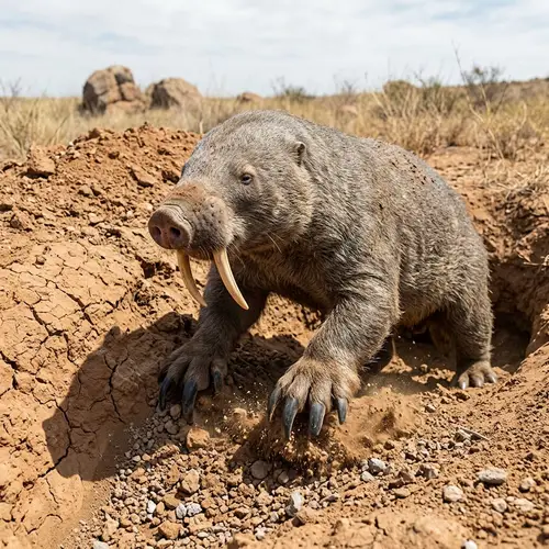 Discover the Unique Burrowing Animal with Long Tusks
