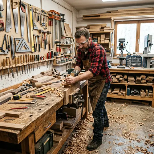 Expert Carpentry Workshop | Skilled Carpenter Crafting Wood