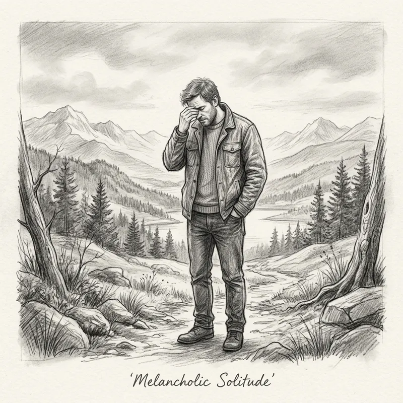 Melancholic Solitude: Depiction of Emotional Unrest in a Peaceful Setting Melancholic Solitude: Depiction of Emotional Unrest in a Peaceful Setting