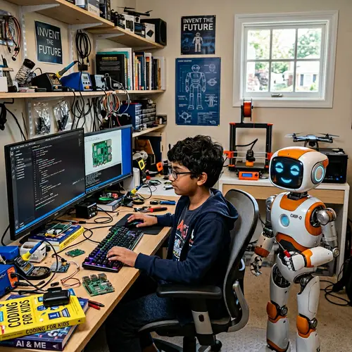 Young Innovator and Robot: Future of Technology