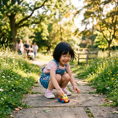Cute Little Chinese Girl Playing in Park | Age 3 | Black Hair