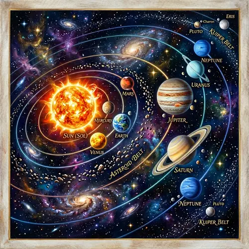 Vibrant Solar System Painting Art