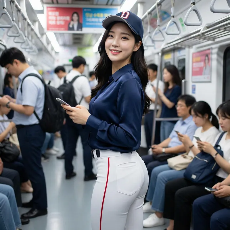 Korean Influencer in Chic Subway Style