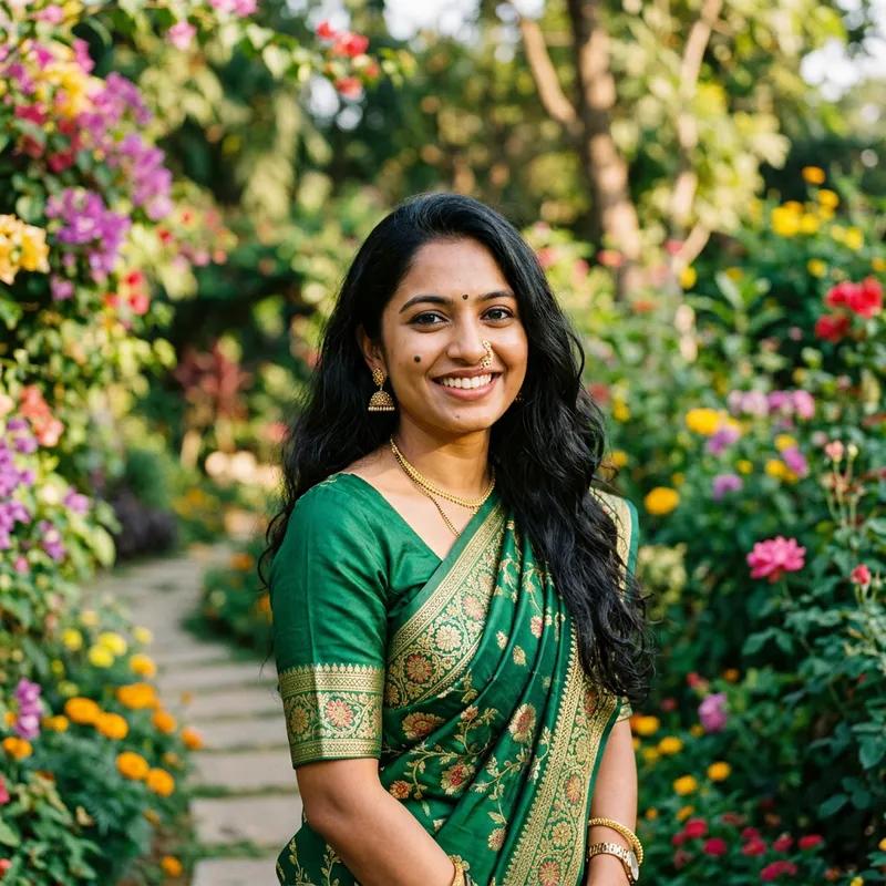 Traditional Indian Attire Portrait of South Asian Woman