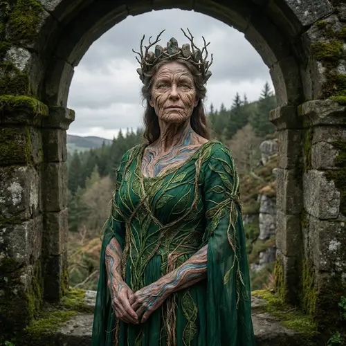 Earthy Queen: Rivers & Mountains Adorned Woman