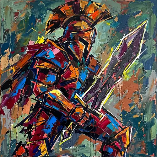 Powerful Abstract Warrior Art | Vivid Colors